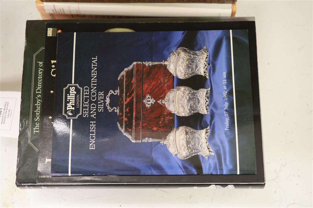 A collection of books on the subject of English and America silver and goldsmiths to include: